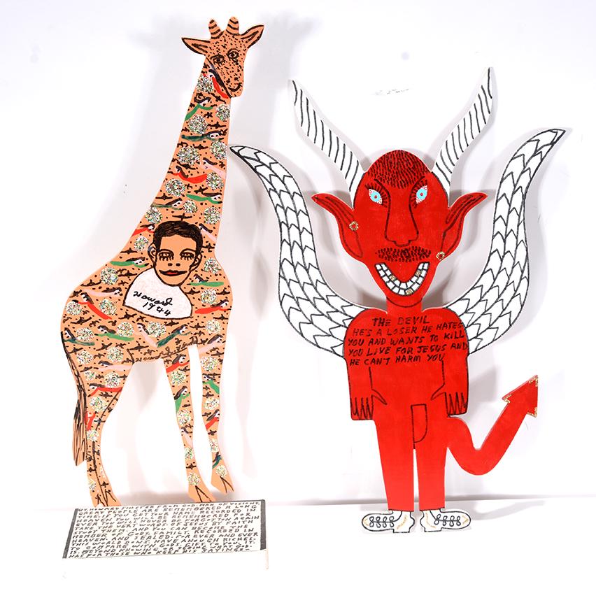 Howard Finster & Roy Finster. Giraffe & Devil. (1 of 1)