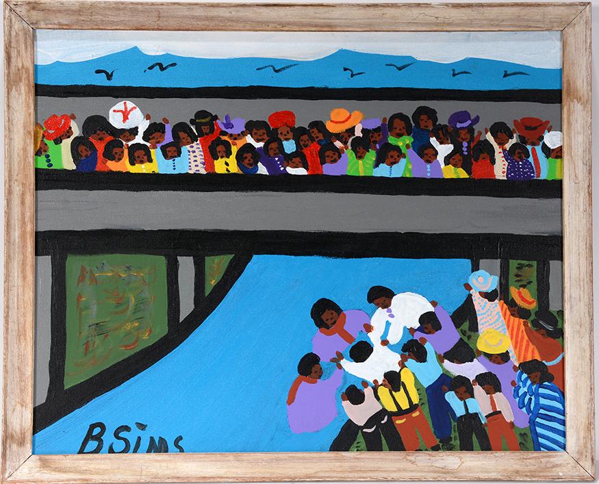 Bernice Sims. Baptism Under Bridge. (1 of 1)