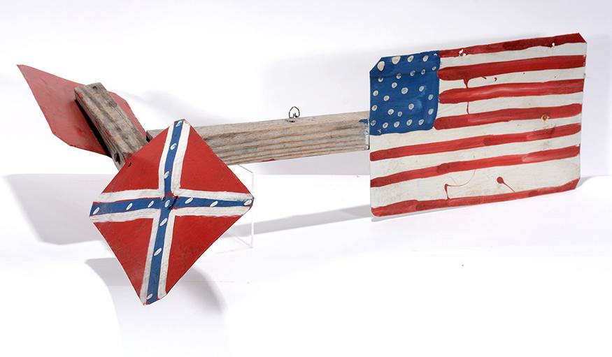 R.A. Miller. Confederate & Am Flag Whirligig. (1 of 1)