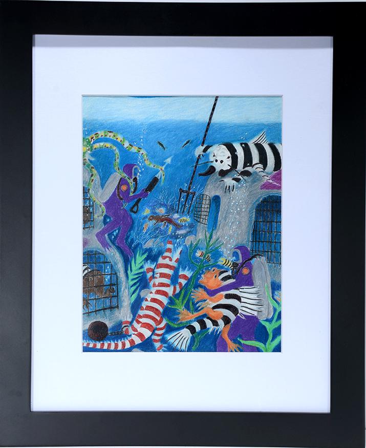 Roger Rice. Another World.: Roger Rice. Another World. 1998. Signed. Colored pencil on paper. Excellent condition. 19” x 23” with frame. Est. $200-400. Ship: $45