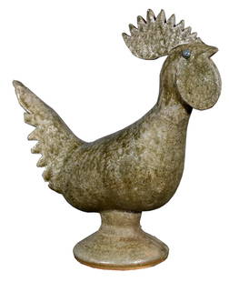 Edwin Meaders. Early Green Rooster.: Edwin 'Nub' Meaders (1921-2015)Early Green Rooster.c. 1970’s. Signed. Not dated. Mint condition.12.5” h.Est. $1,000-2,000. Ship: $65