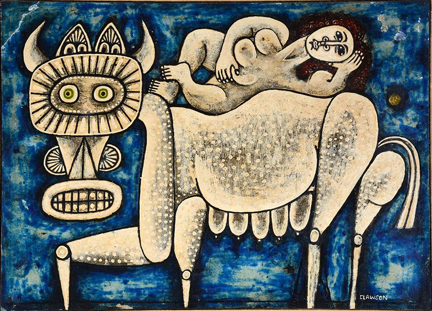 Rex Clawson. Milk Maid On Cow. (1 of 4)