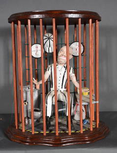 Mark Francis. Self-Portrait In My Cell.: Mark FrancisSelf-Portrait In My Cell.2002. Signed and dated.Paper mache, paint and mixed media.Excellent condition.13” h x 12” x 8.5” d.Est. $1,000-2,000. Ship: $75 Mark Francisb. 1960 Det