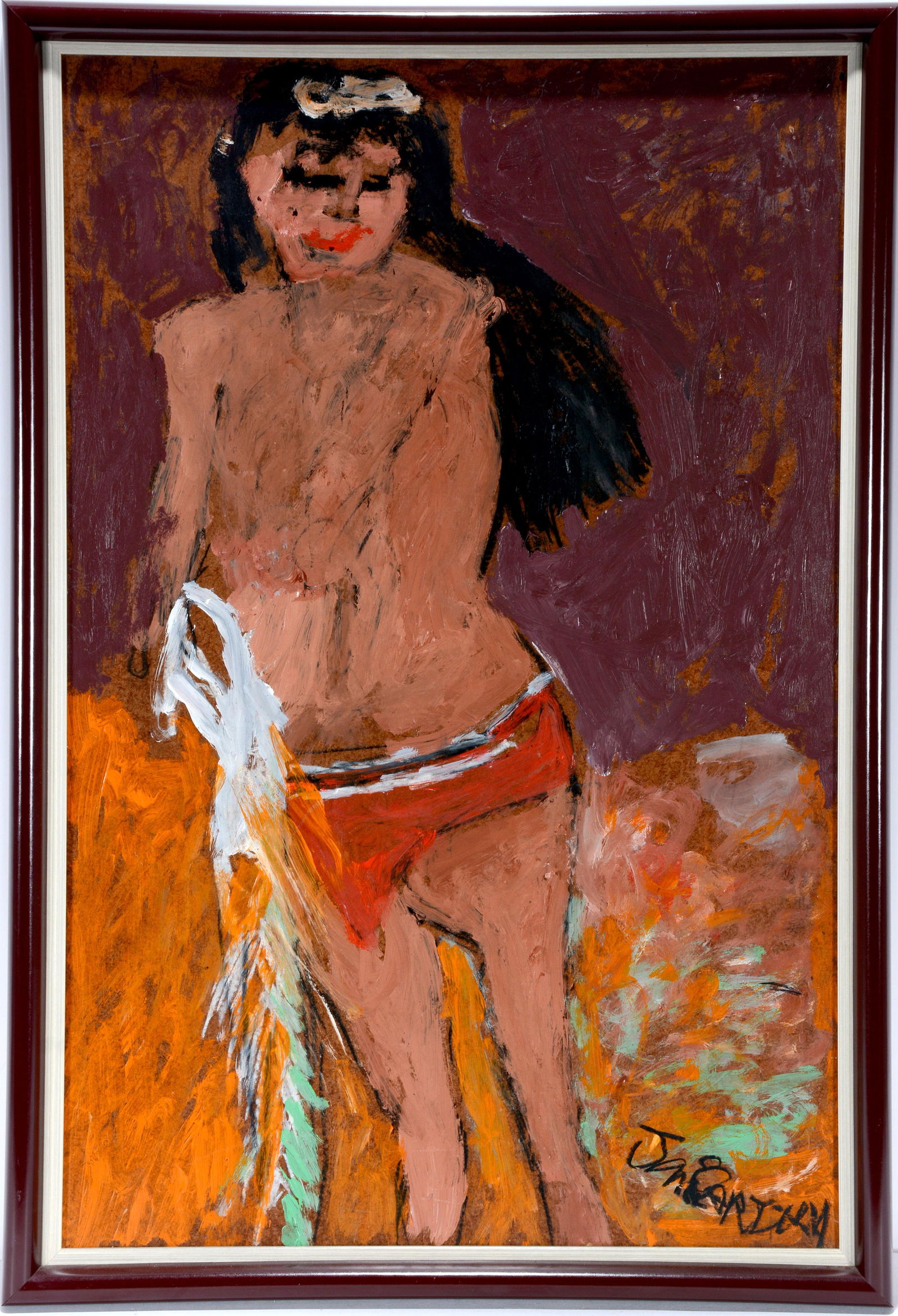 Justin McCarthy. Nude Woman.: Justin McCarthy. (1891-1977)Nude Woman.Signed. Not dated.Oil on masonite.Excellent condition.18” w x 26” h with frame.Est. $1,000-1,500. Ship: $45