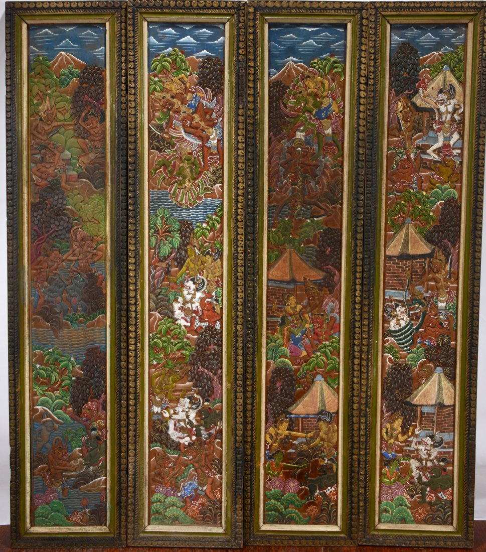Intricately Carved Balinese Screen. (1 of 20)