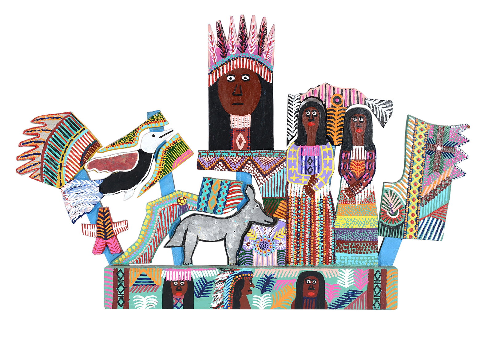 James Harold Jennings. Indians.: James Harold Jennings (1931-1999 - North Carolina) Indians. 1996. Painted wooden construction. 22Â” w x 14.5Â” h x 1Â” d. Proceeds from this sale will benefit the Art Institute of