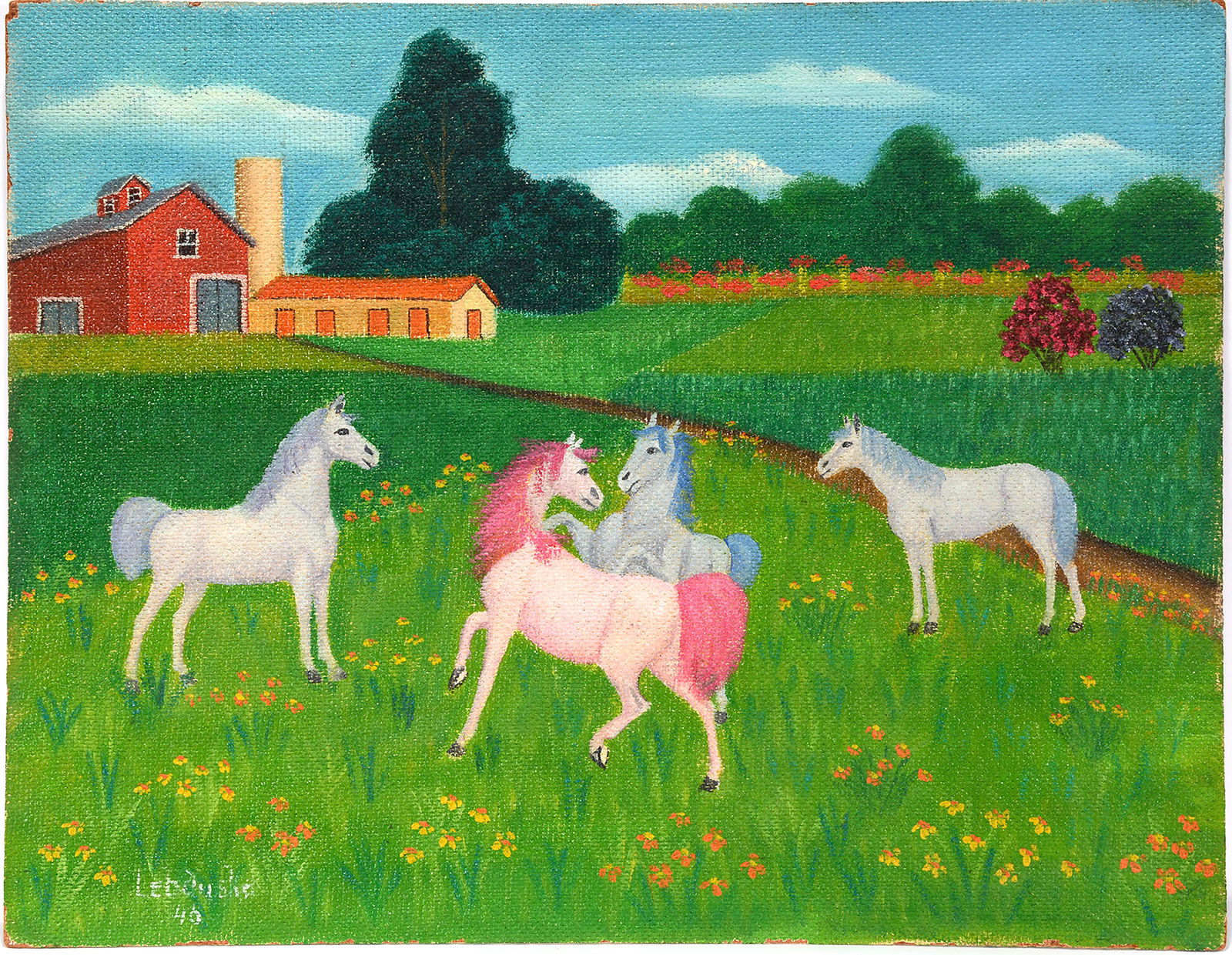 Lawrence Lebduska. Four Horses. (1 of 2)