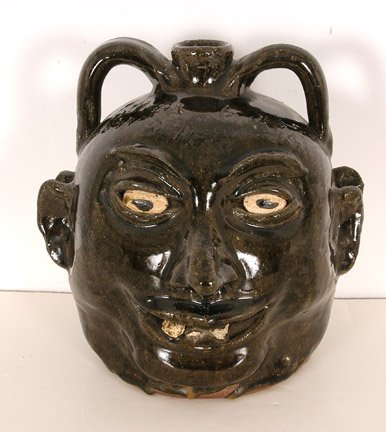 Lanier Meaders. Double Face Rock Tooth Jug. - 2