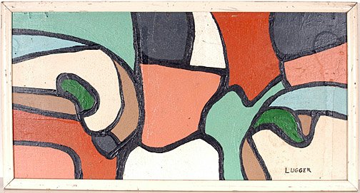 Sidney Lugger. The Other World.: Oil on board. c. 1980. 25" x 13.5" with frame. Est. $200-400. Ship: $30