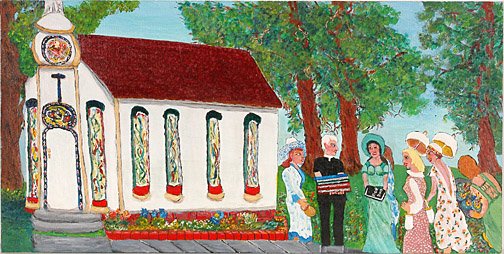 Lois Collins. The Prostitutes.: Paint on canvasboard. 30" x 15". Unframed. Excellent condition. Est. $200-400. Ship: $35
