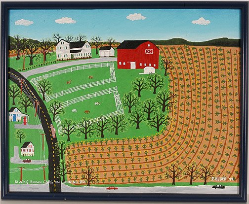 Fred Reber. Lanning Road.: Paint on canvas. 21" x 17" including frame. Signed and dated, 1999. Excellent condition. Provenance: The Wenstrup Collection. Est. $300-400. Ship: $35