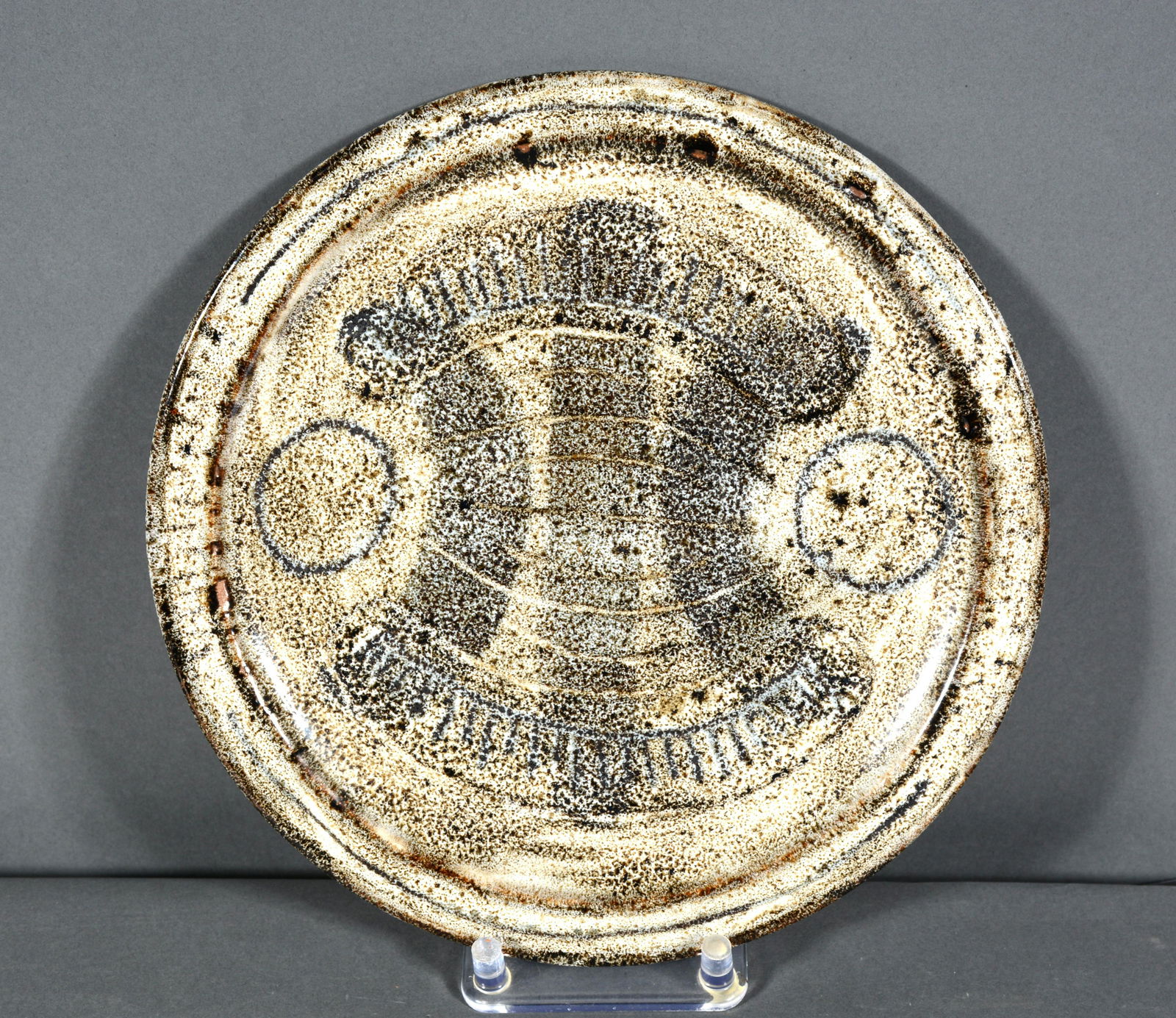 Contemporary Native American Pottery Plate. (1 of 2)