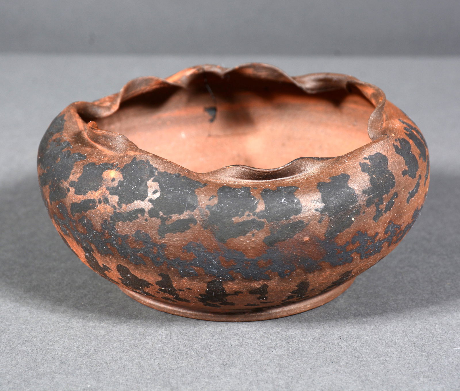 George Ohr. Sponge Decorated Art Bowl. (1 of 5)