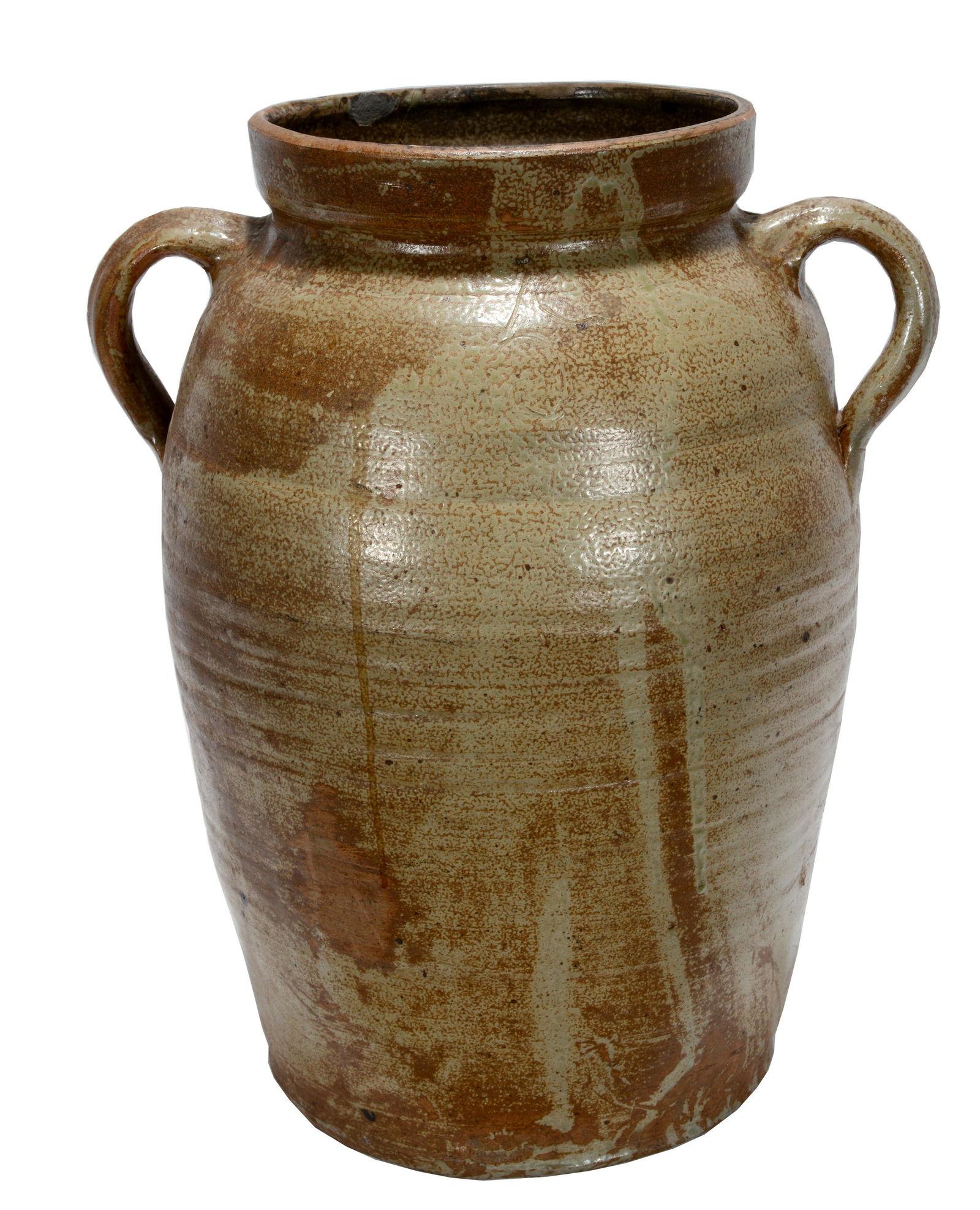 5 Gallon Churn With Unusual Glaze & Crawl. (1 of 5)