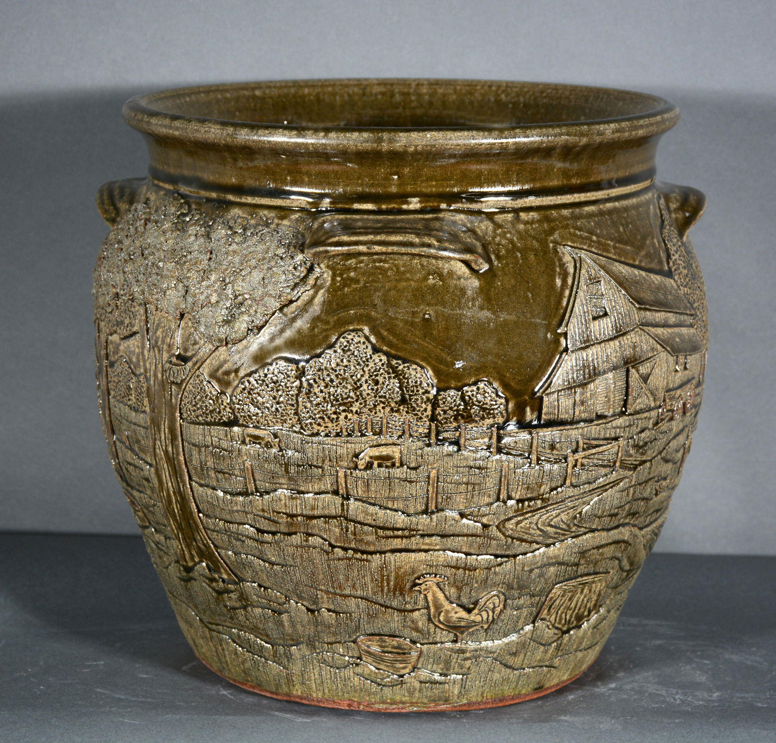 Michael & Melvin Crocker. 6 Gal Scenic Storage Jar. (1 of 4)