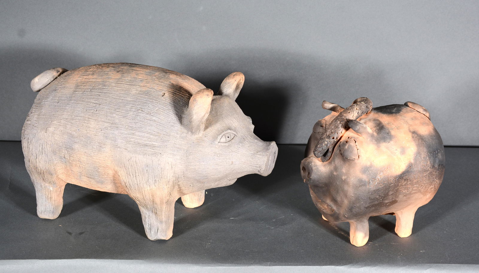 Clint Alderman. Mud Creek Pottery Pigs. (1 of 4)