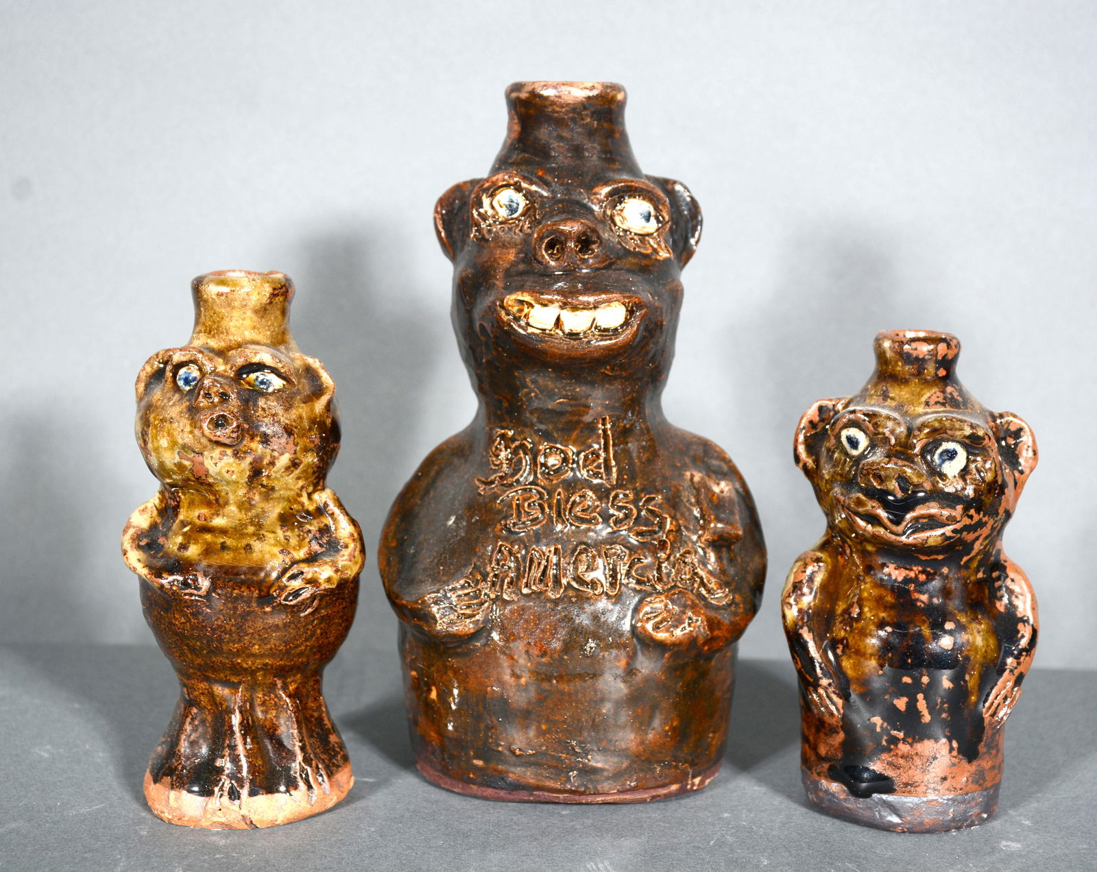 Marie Rogers. Three Figural Vessels. (1 of 2)