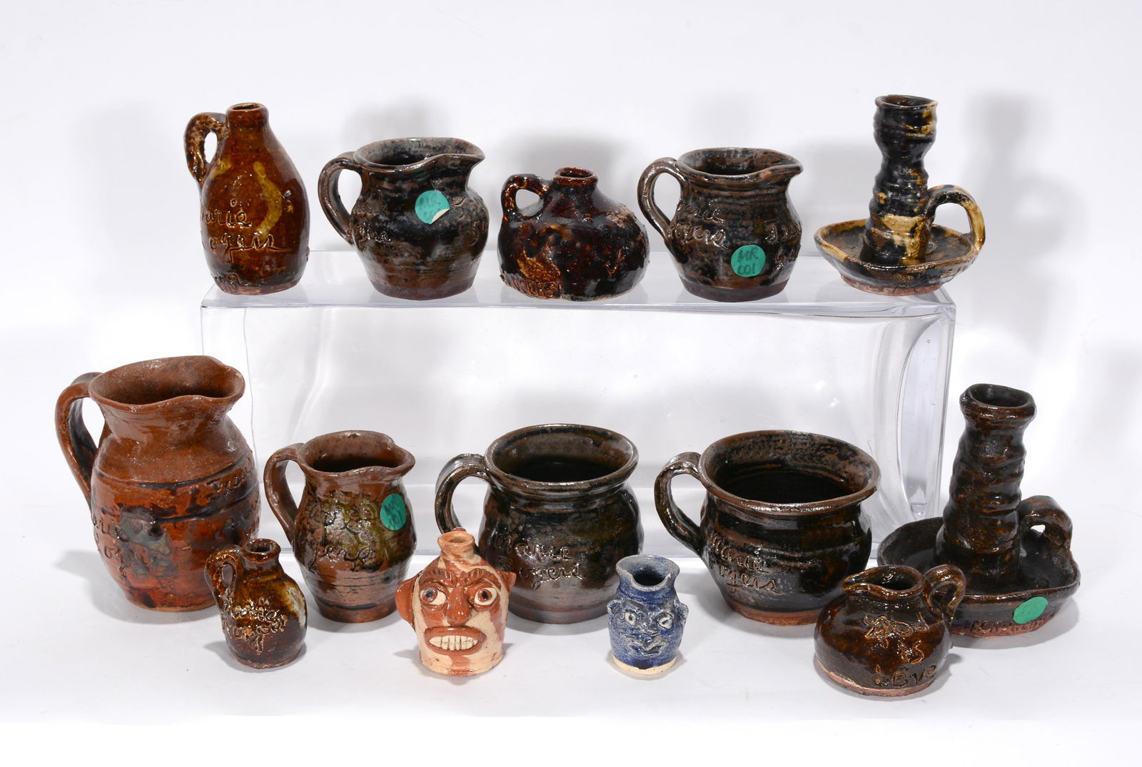 Marie Rogers. 14 Mini Pottery Wares. (1 of 1)