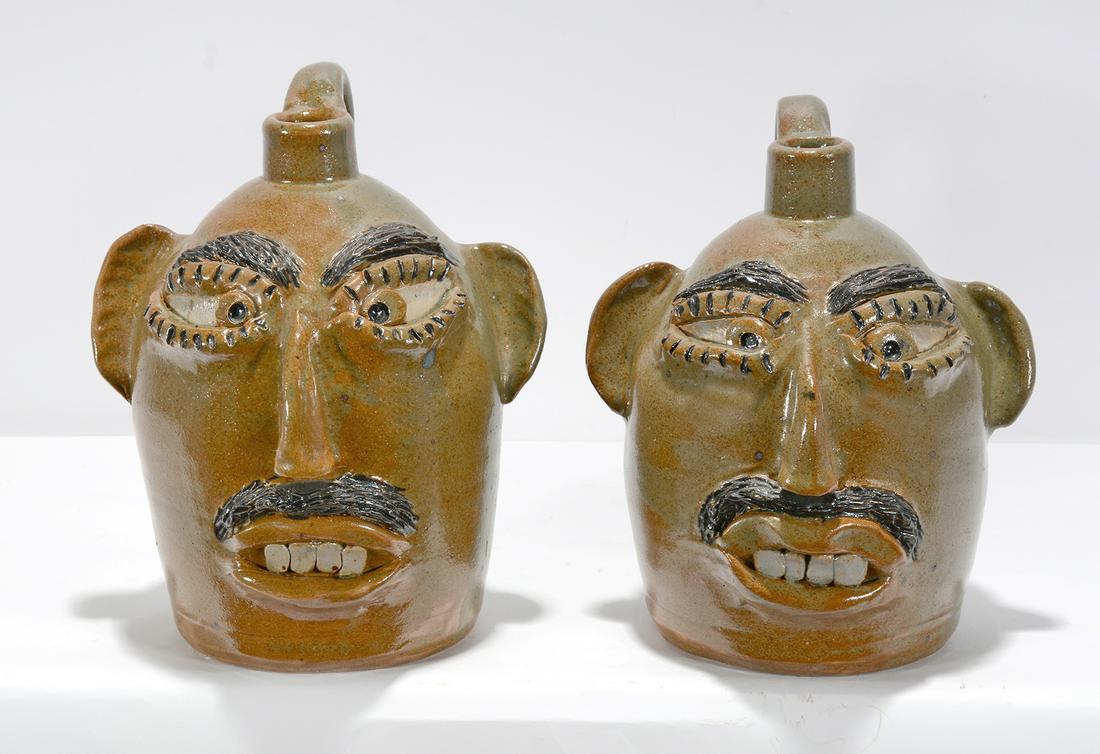 Jerry Brown. Cross-Eyed Twins Face Jugs. (1 of 3)