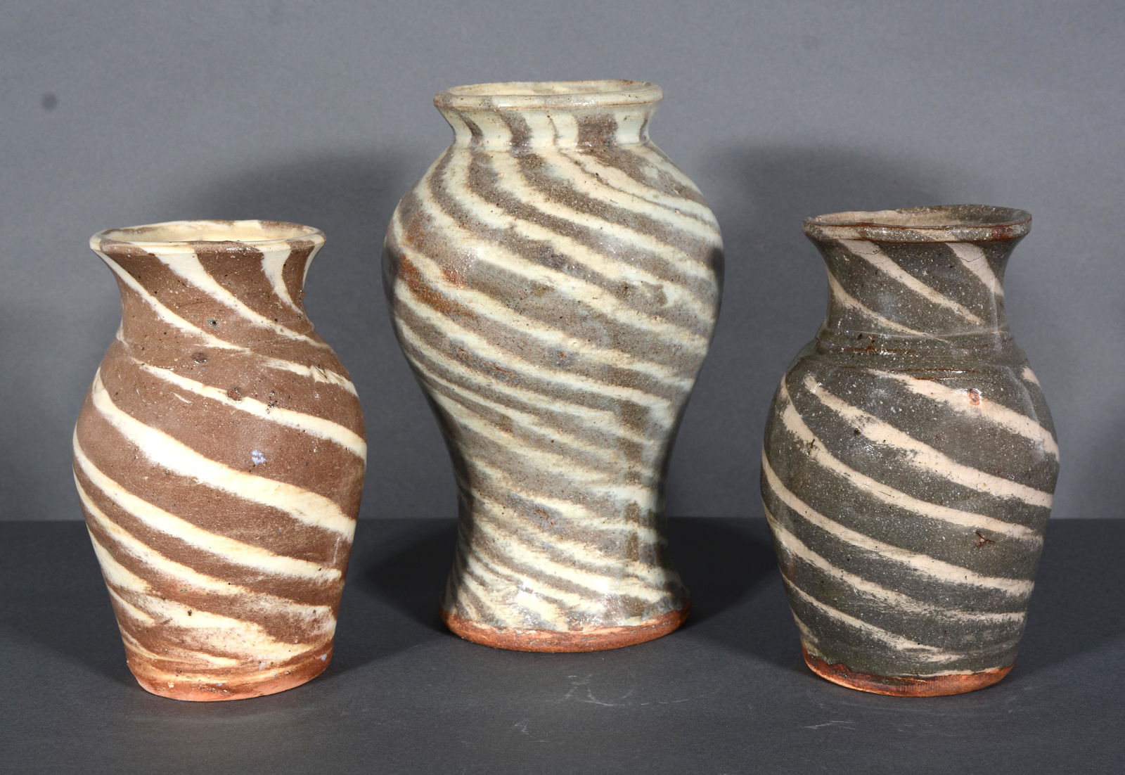 B.B. Craig. Three Swirl Vases. (1 of 3)