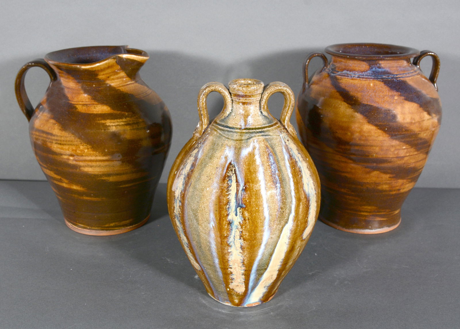 Kim Ellington. 2 Swirl Works & One Glass Drip Vase. (1 of 2)