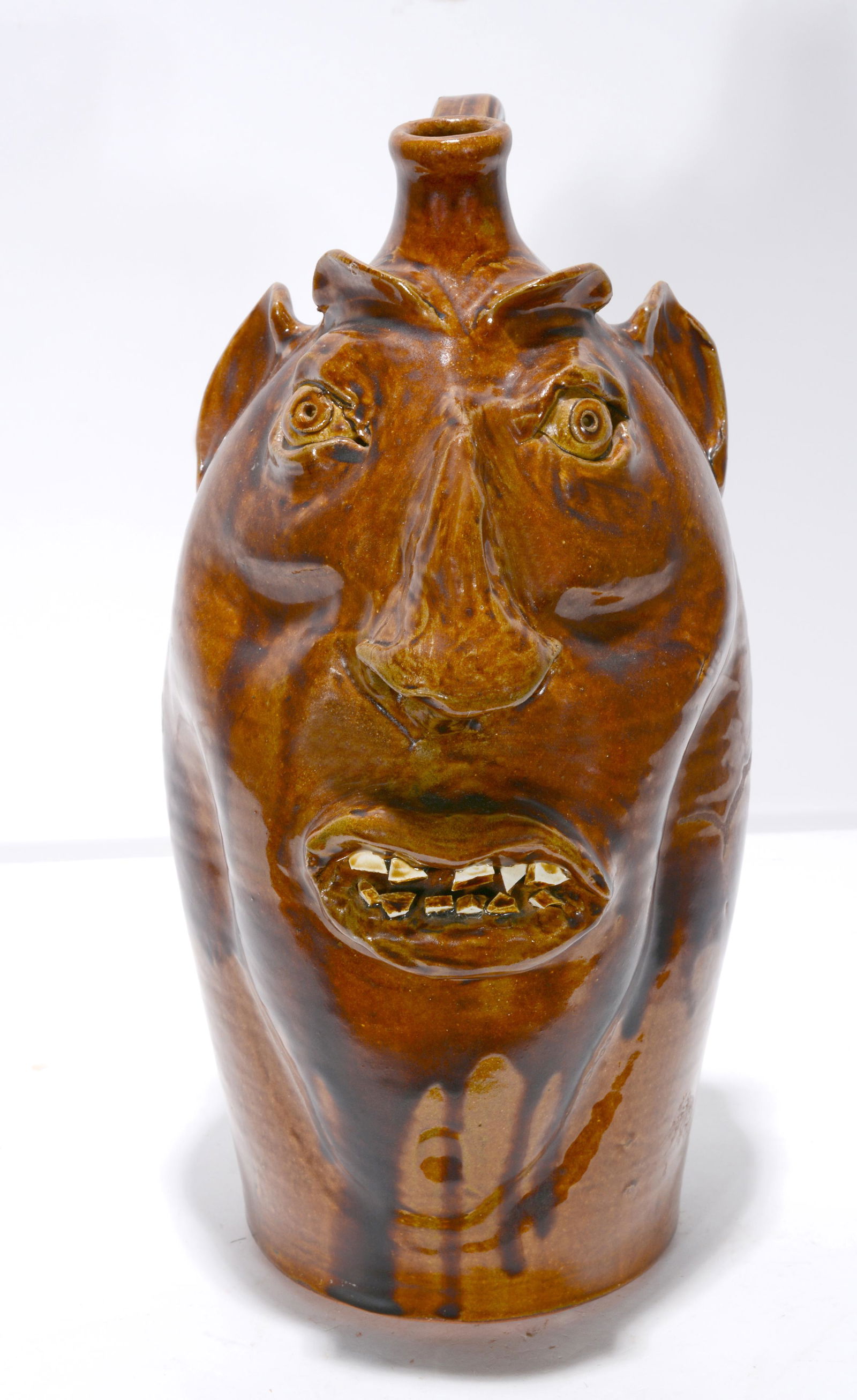 Robert Brown. Large Brown Face Jug. (1 of 3)