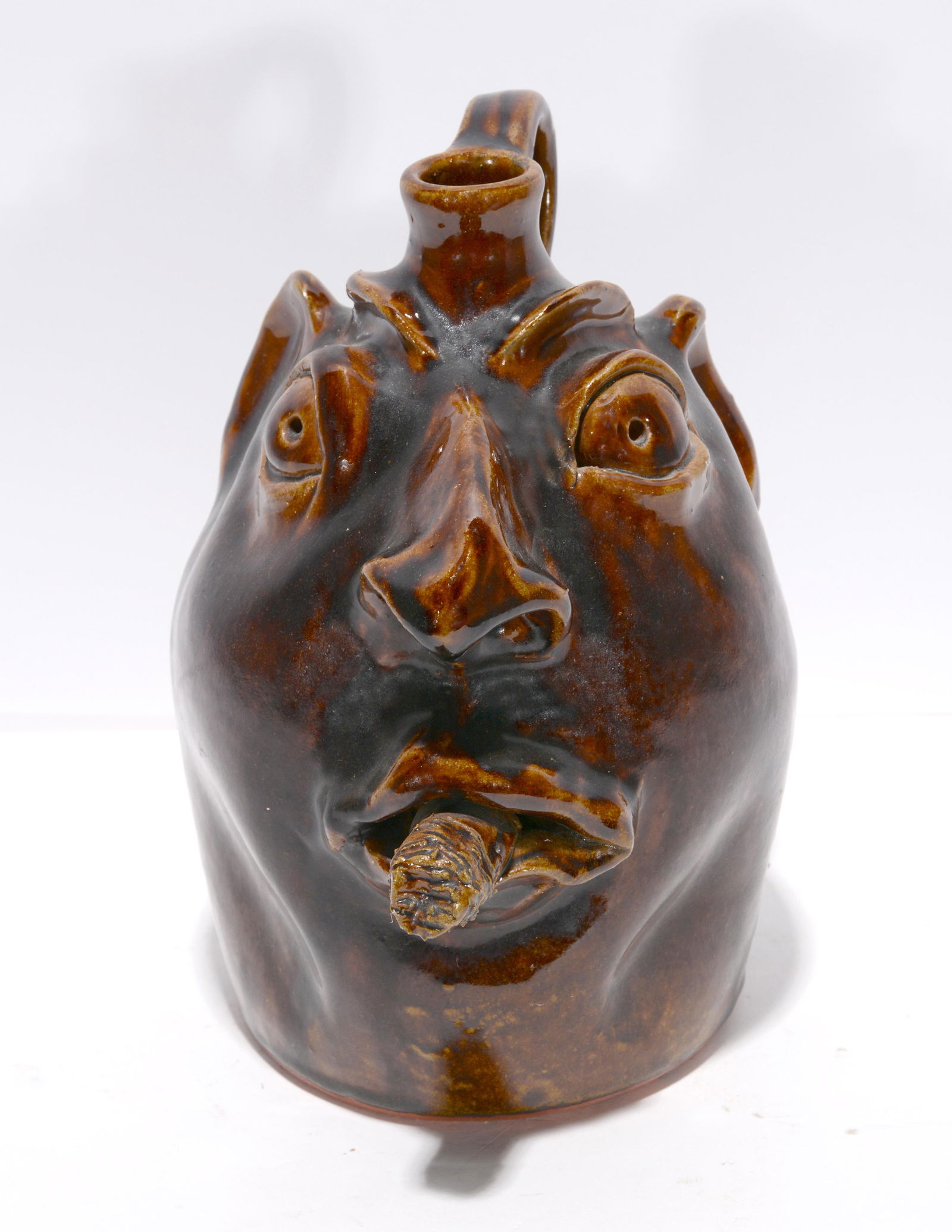 Robert Brown. Man With Cigar Face Jug. (1 of 4)