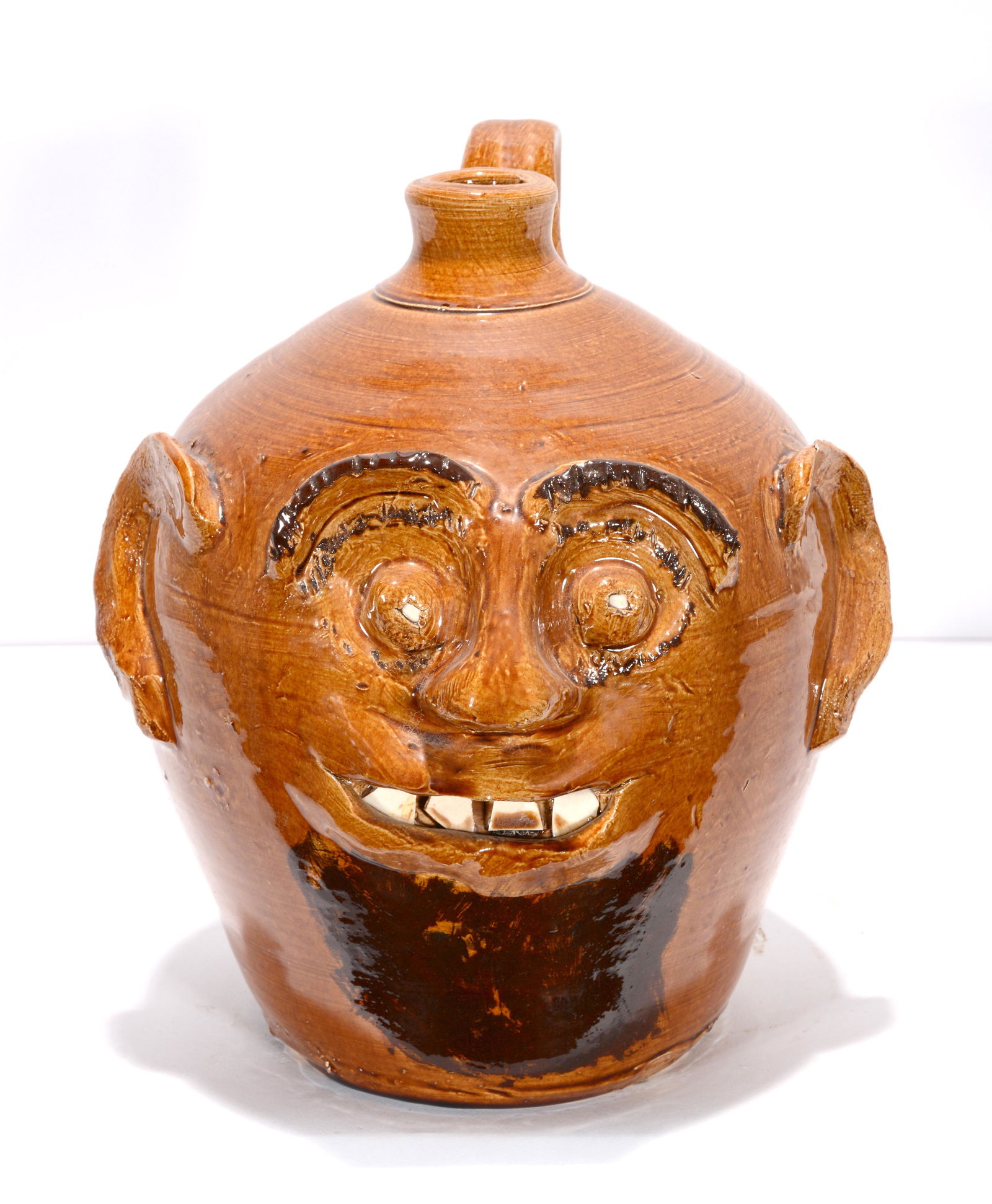 Bobby Ferguson. #4 Painted Glaze Face Jug. (1 of 3)
