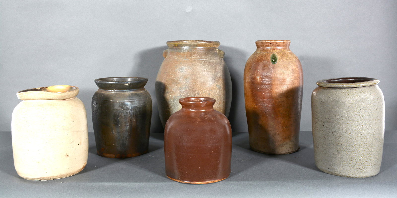 Six Utilitarian Pottery Pieces. (1 of 3)