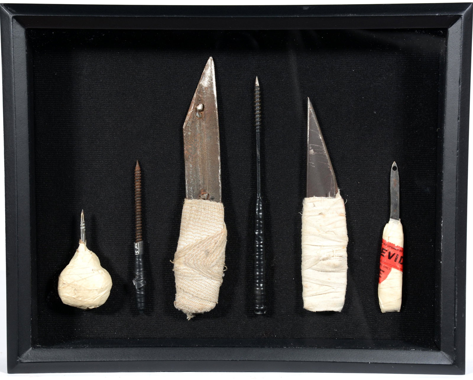 American Made Prison Shanks (B).: American Made Prison Shanks (B). 20th c. Mixed media. 15" w x 12" h. Est. $200-400. Ship: $45