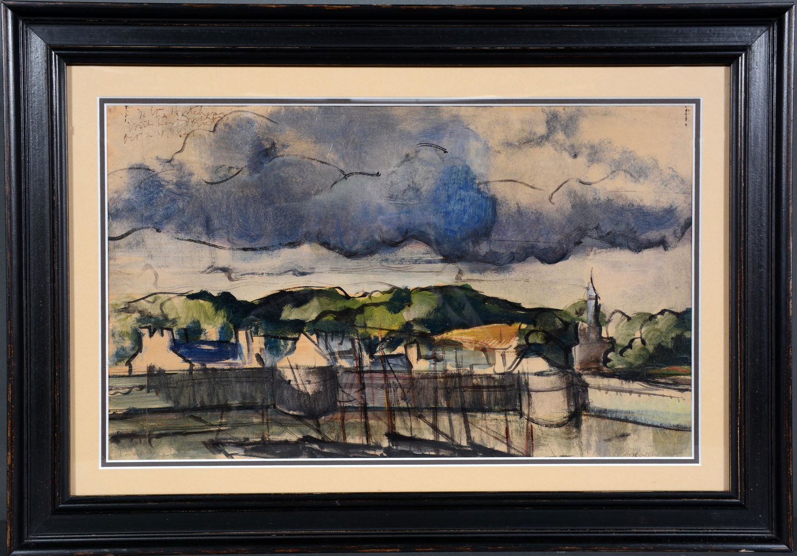 Bradley Walker Tomlin (1899-1953). Concarneau.: Bradley Walker Tomlin (1899-1953). Concarneau. 1926. Signed, dated and titled. Watercolor and ink on paper. Excellent condition. 22" w x 15" h with frame. Est. $200-300. Ship: $45