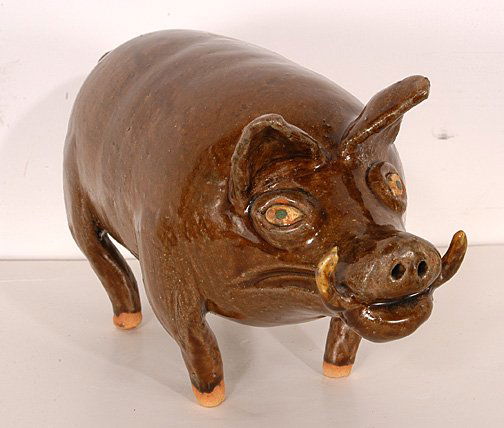 Reggie Meaders. Wild Boar #7.: Glazed ceramic. 12.5"long. Mint condition. Est. $300-500. Ship: $45