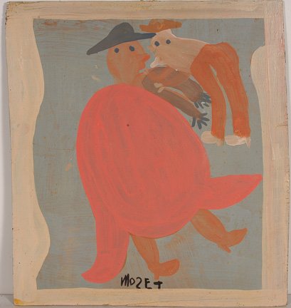 Mose Tolliver. Wedding Lady.: Latex on plywood. 16.5" w x 18.5" h. Note by daughter Annie, dates this piece back to 1969, very early. Excellent condition. Provenance: The Lynne Ingram Collection. Est. $1,000-2,000. Ship: $30
