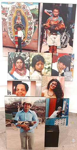 Latin American Photos.: Group of Nine Color Photographs. All are mounted on foam core. Each photo features Latin Americans, some with info on back. Portraits are all native peoples of Mexico, Panama, and other Latin countrie