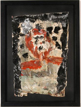 Mary T. Smith. Face w Black Border.: Enamel on tin. 15.5" x 20" with frame. Paint is flaking. Est. $100-200. Ship: $30