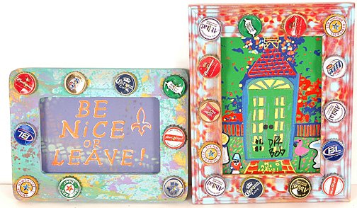 Dr. Bob. Be Nice Or Leave.: Pair of paintings, mixed media on board. Largest is 9.5" x 7.5". Est. $100-200. Ship: $35