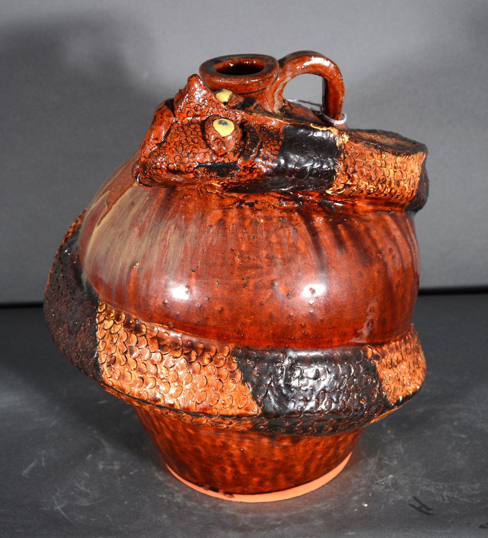 Albert Hodge. Large Rattlesnake Jug. (1 of 3)