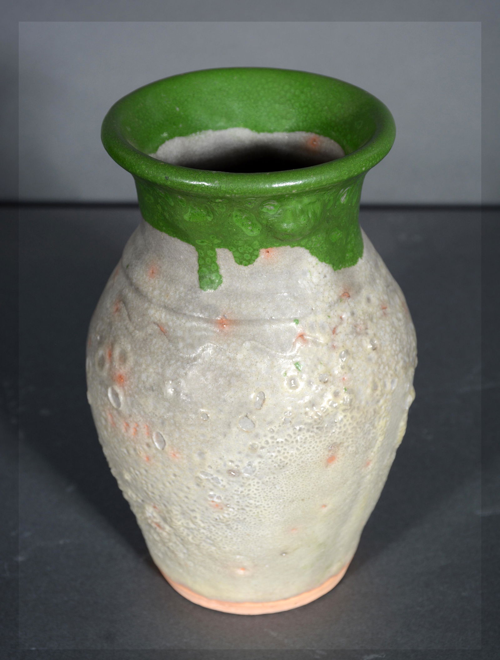 B.B. Craig. Two-Tone Green Over Bristol Glaze Vase. (1 of 3)