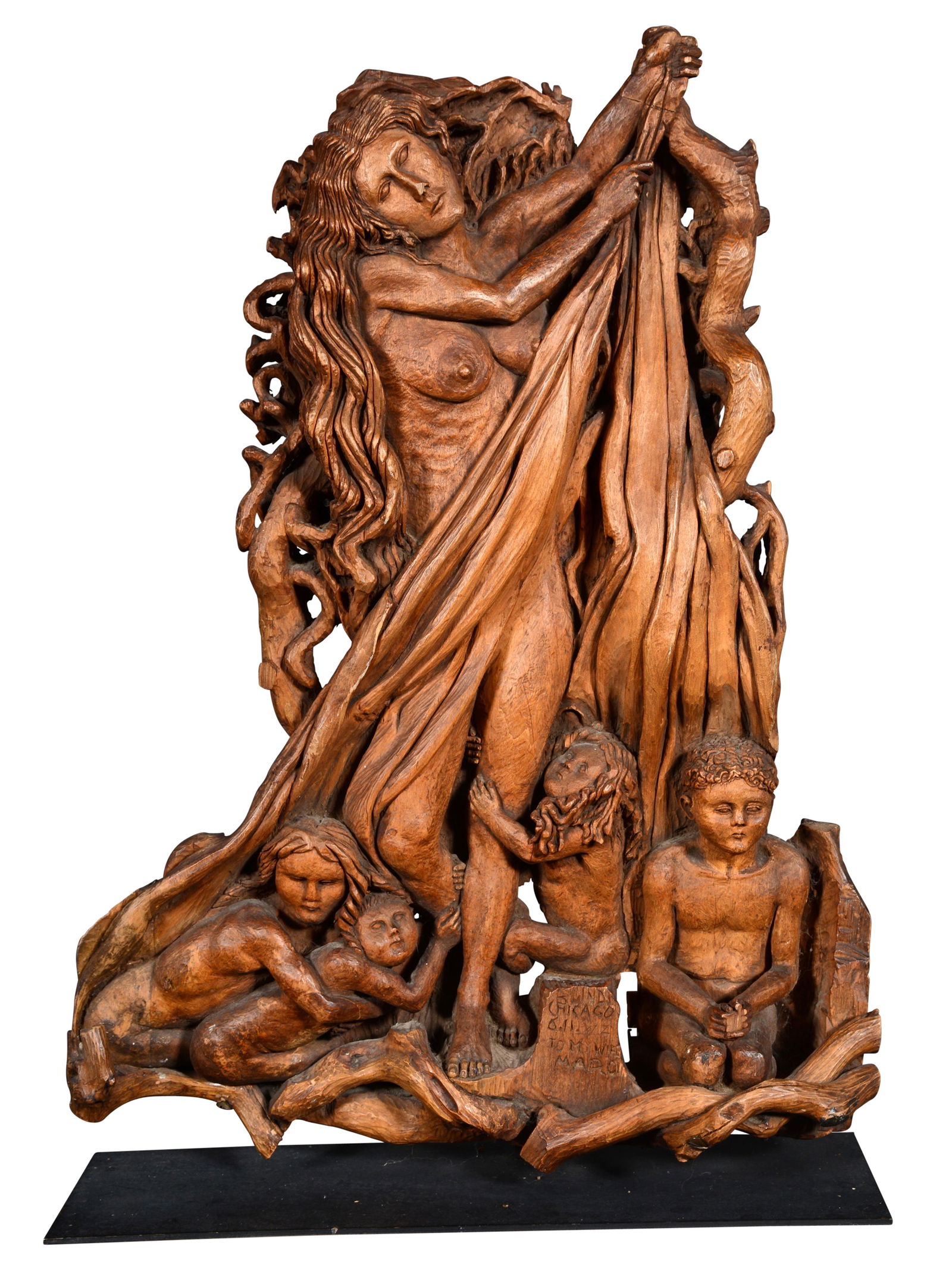 Blind Children of Chicago Carved Wooden Masterpiece. (1 of 8)