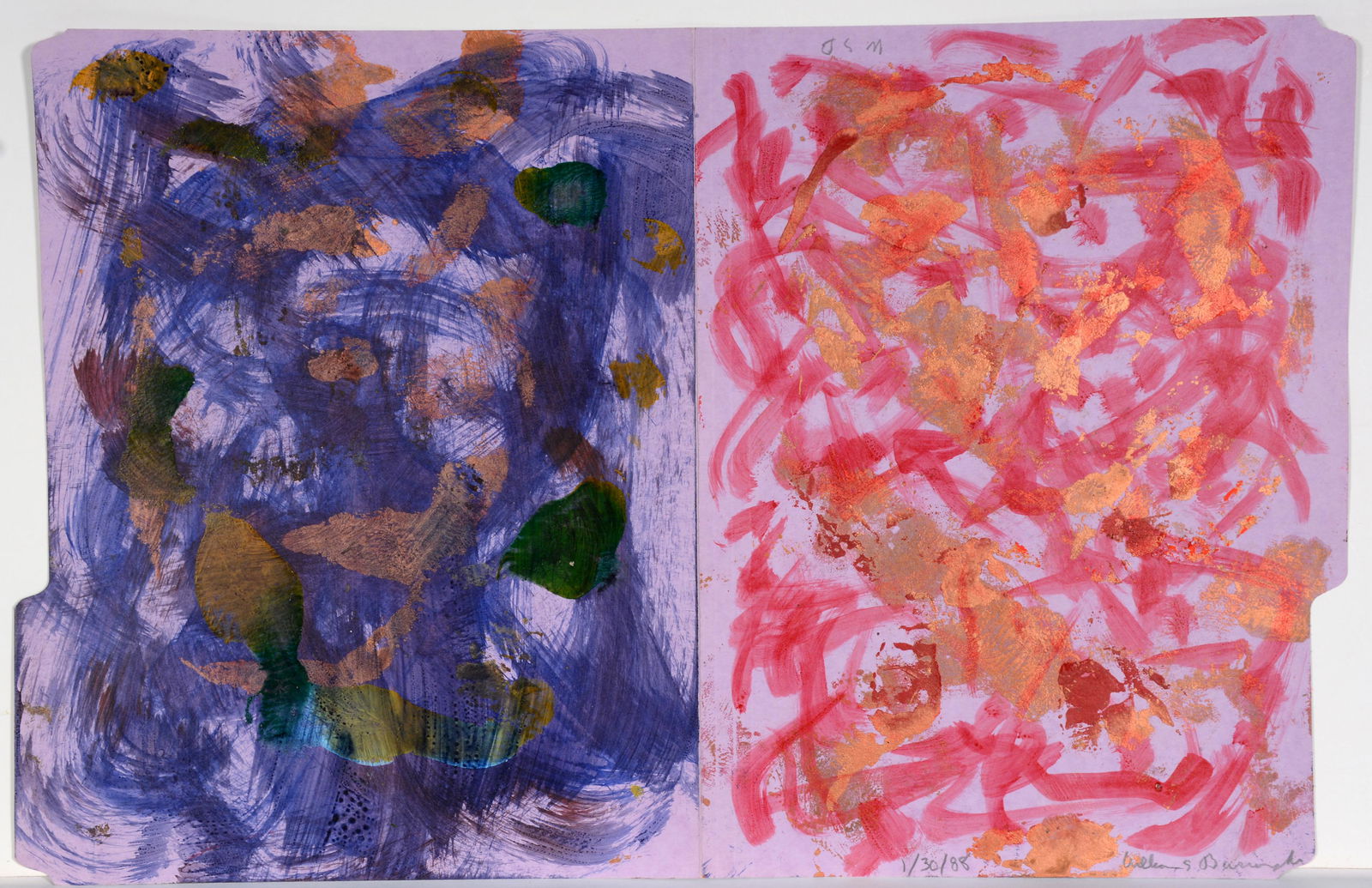 William S. Burroughs. Blue and Red Abstract. (1 of 4)