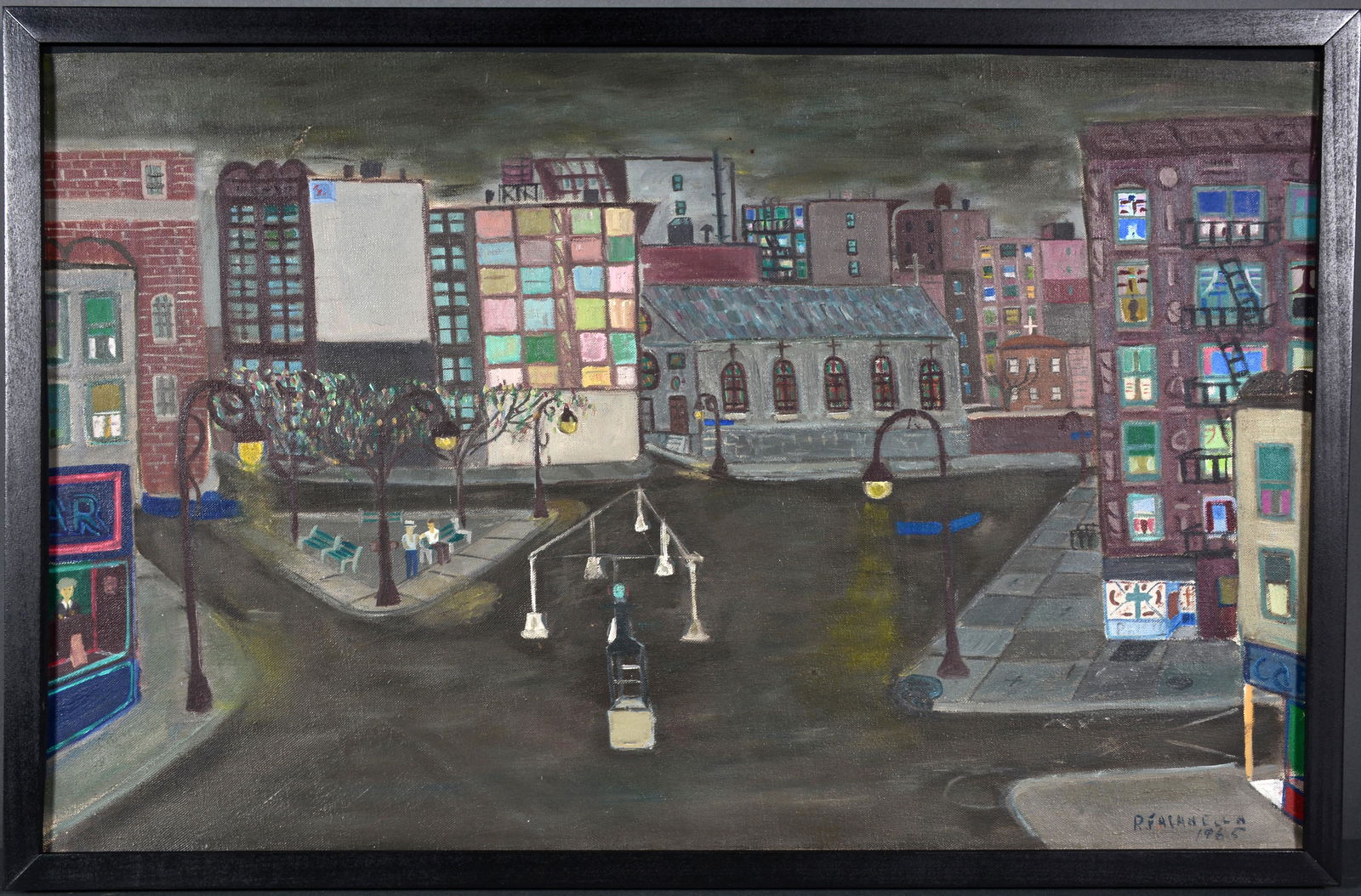 Ralph Fasanella. Street Corner at Night. (1 of 6)