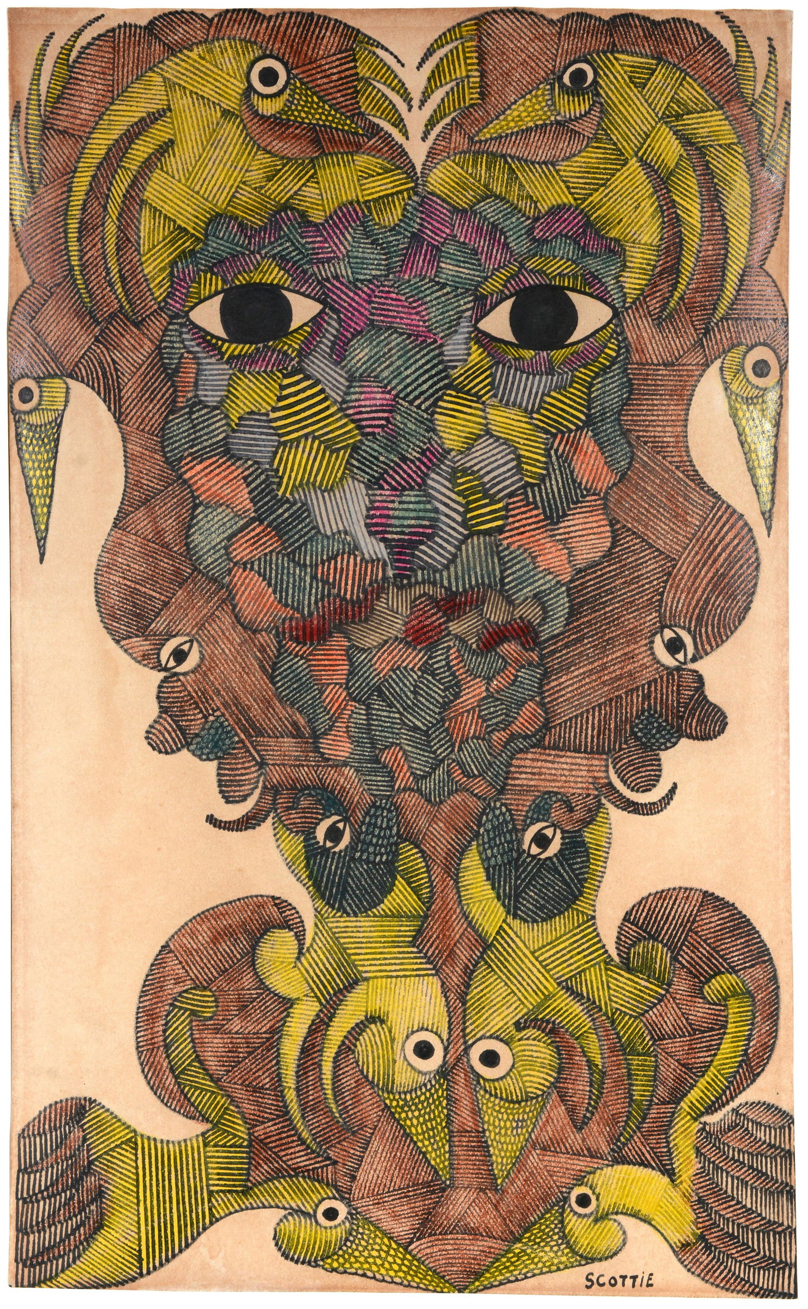 Scottie Wilson. Eyes Of The World. (1 of 11)