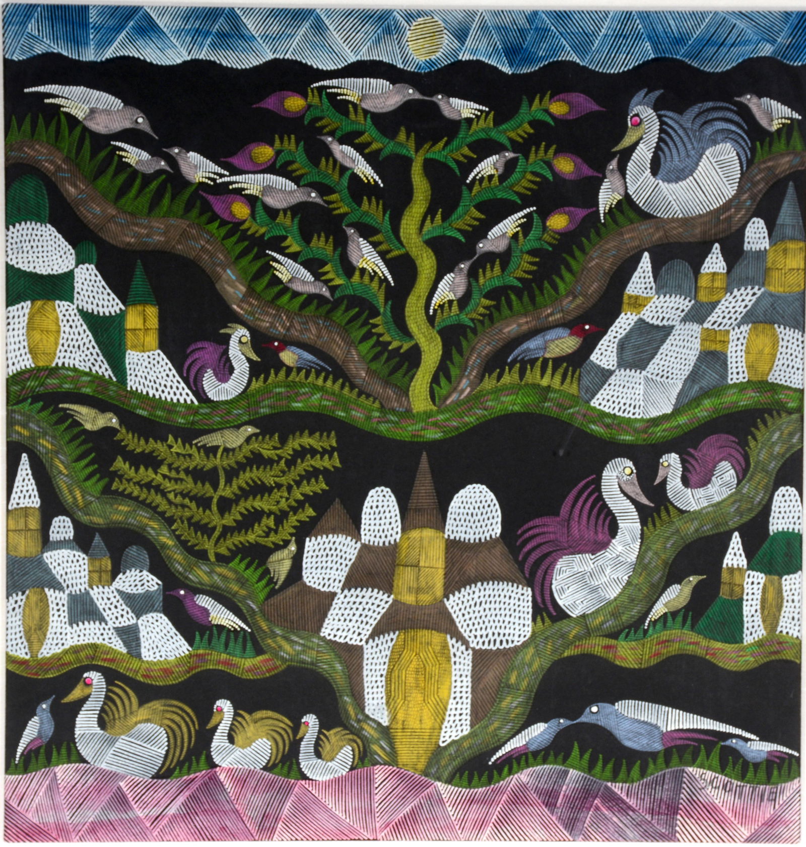 Scottie Wilson. Flocks Of Birds In the Moonlight. (1 of 10)