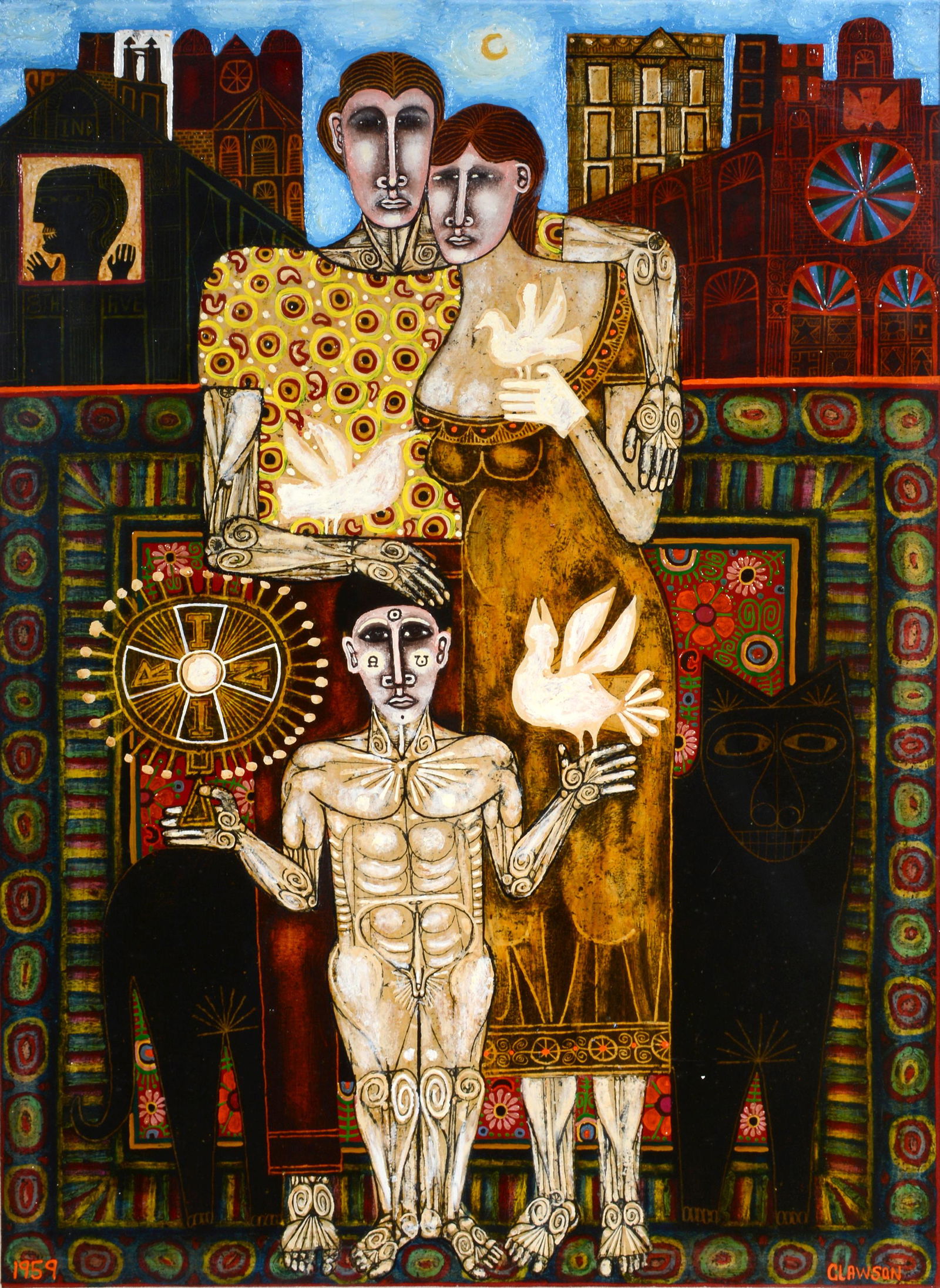 Rex Clawson. Family In The City With Doves. (1 of 7)