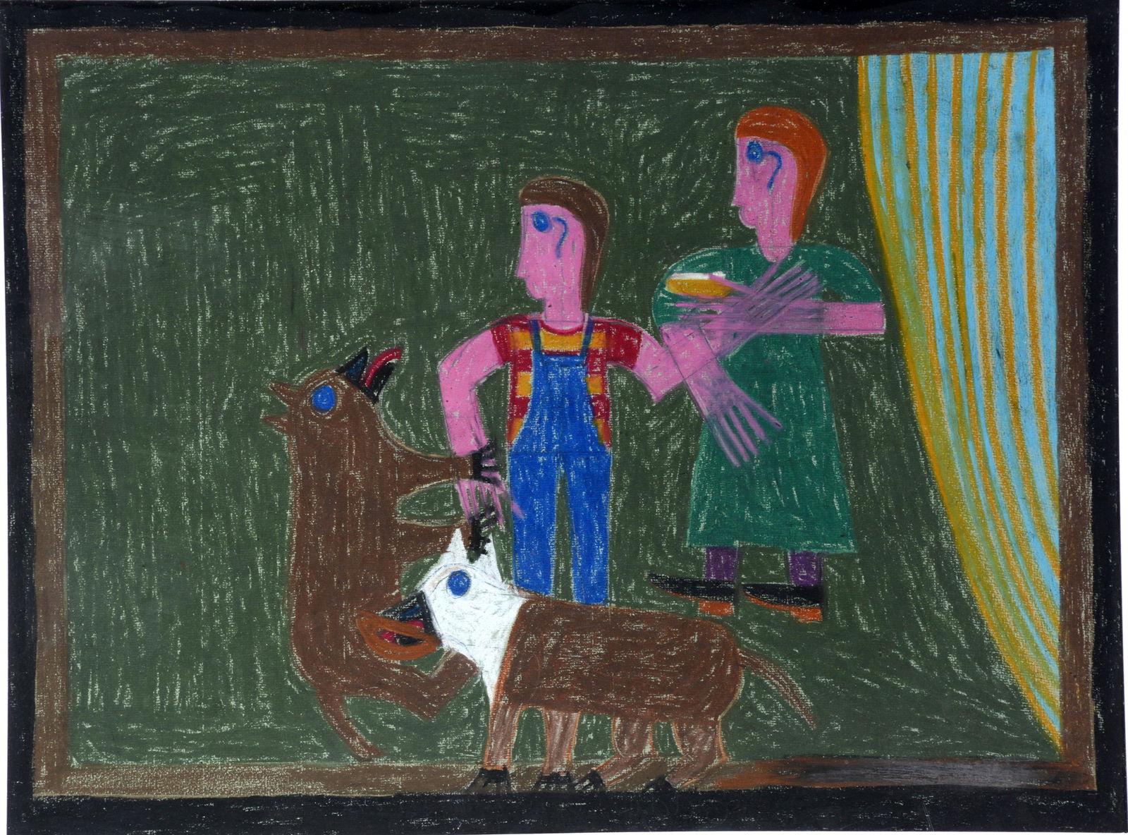 Eddie Arning. Walking The Dogs. (1 of 2)