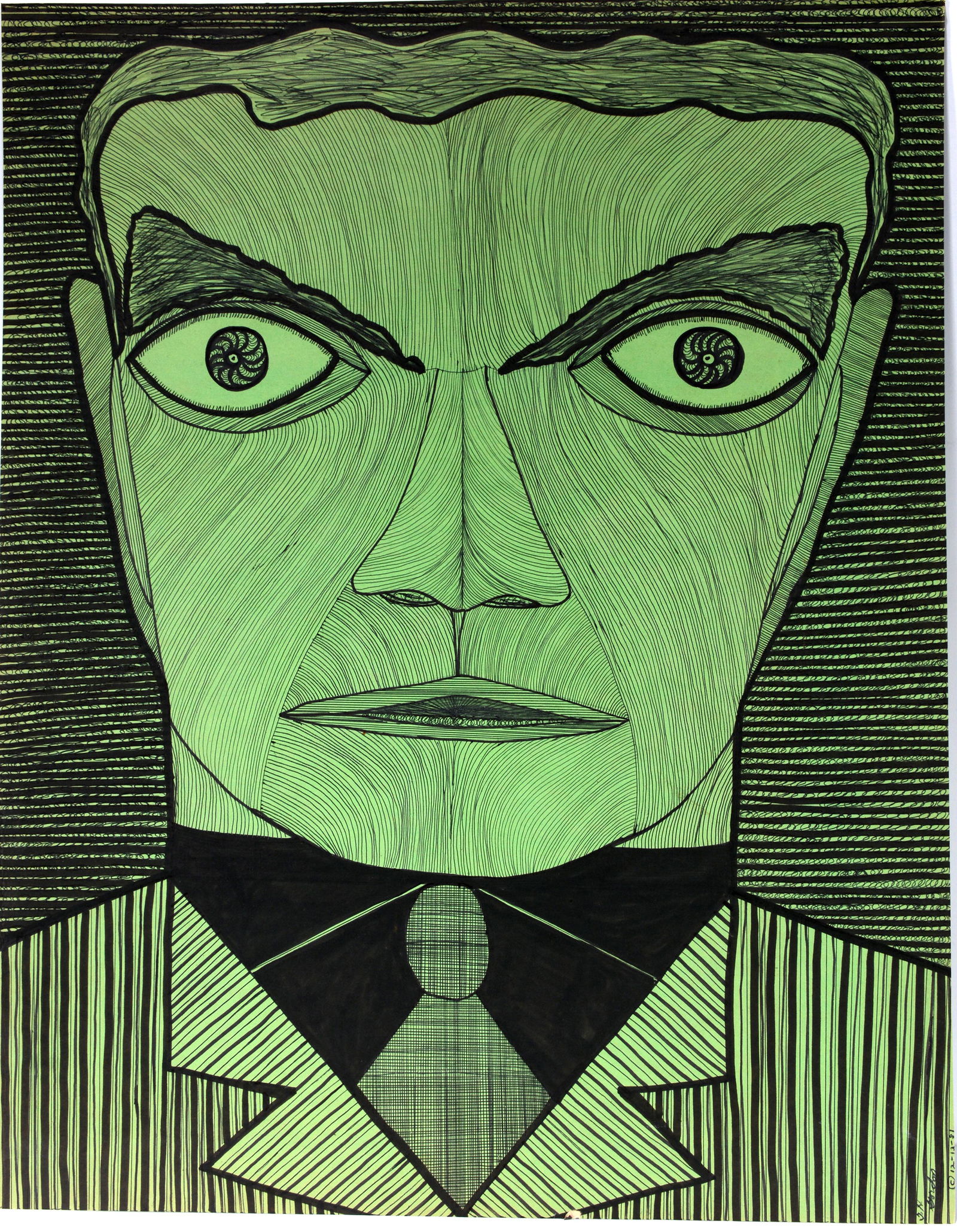 Ted Gordon. Large Green Portrait. (1 of 3)