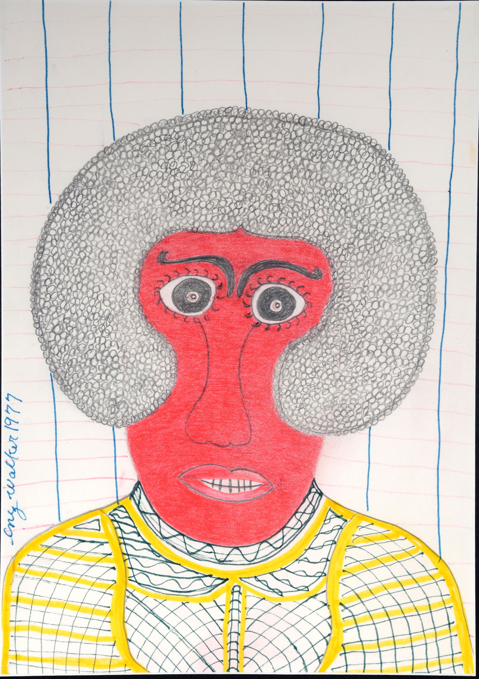 Inez Nathaniel Walker. Red Face Portrait. (1 of 3)