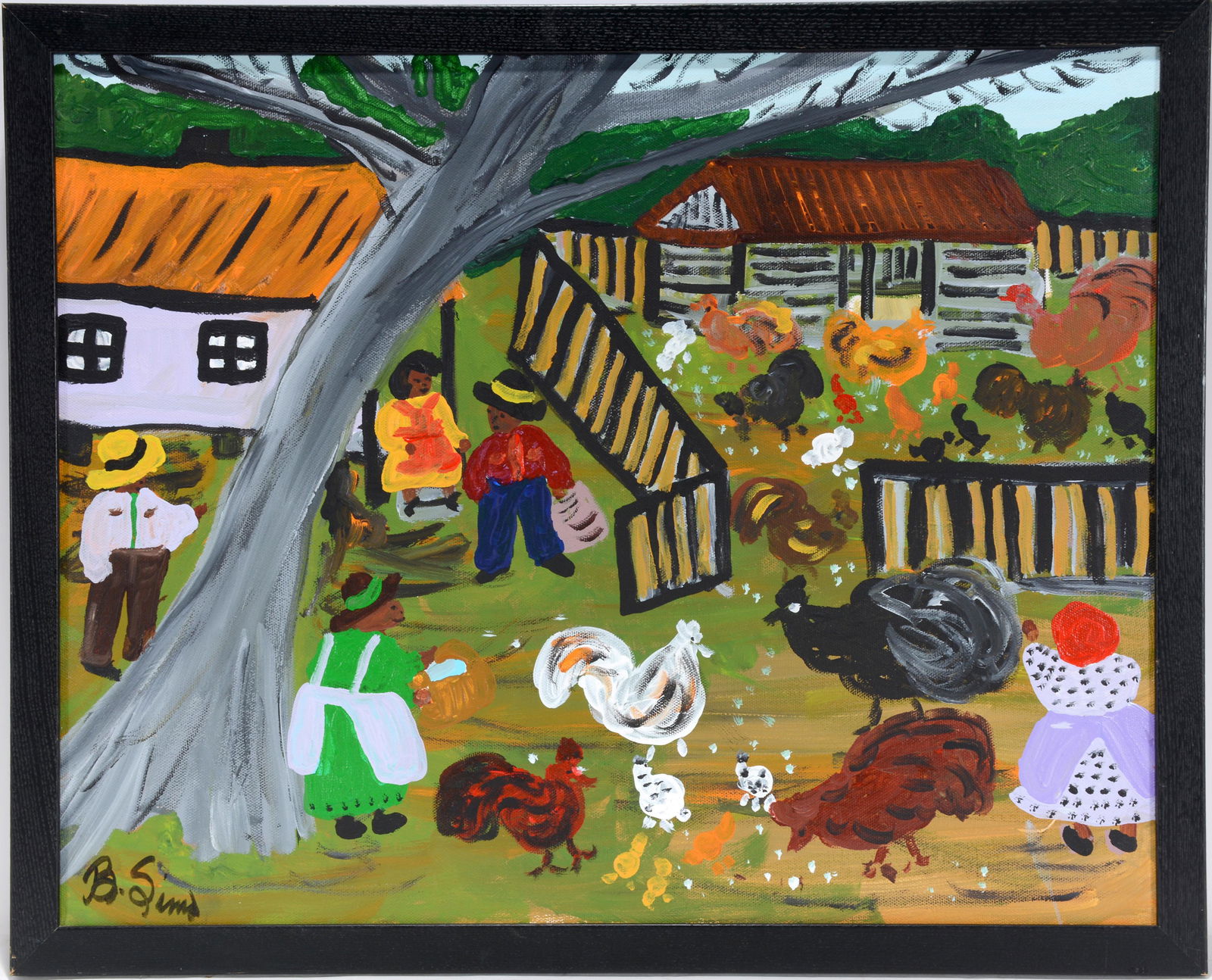 Bernice Sims. Feeding The Chickens. (1 of 1)