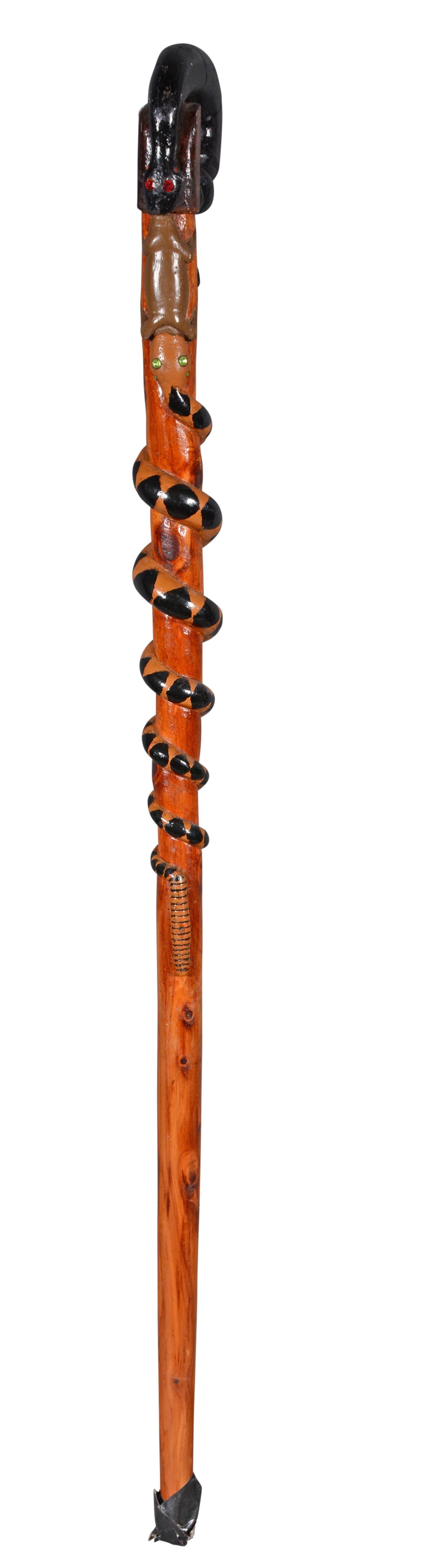 Denzil Goodpaster. Early Cane With 2 Snakes Eating (1 of 6)