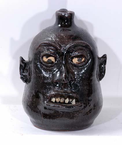 Lanier Meaders Early Rock Tooth Face Jug: Nearly mint condition. Very primitive. 10" h.
